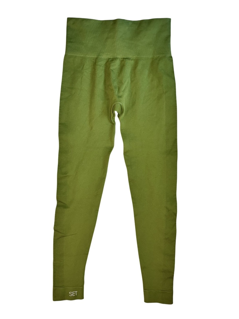 NWOT SET Active Green Sculptflex Seamless Leggings High Rise Ribbed Logo Small